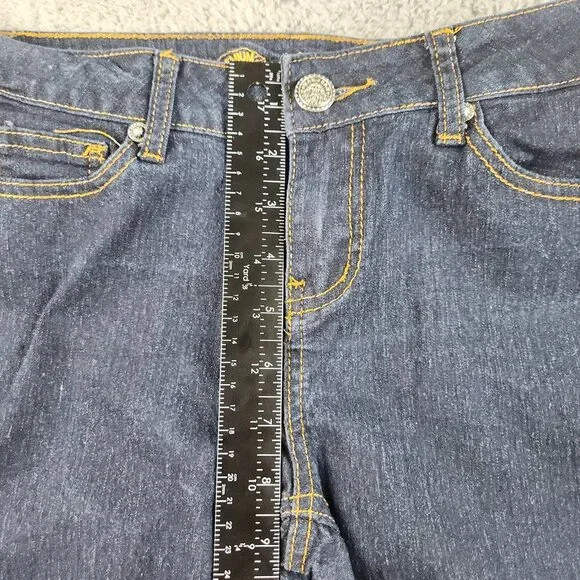 Womens Slim Fit High Waist Bootcut Jean Size 9 Dark Wash Stretch Heel High Denim - Picture 8 of 11